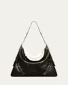 Givenchy Large Voyou Bag In Shearling In Chocolate