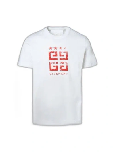 Givenchy Men's White And Red Slim Fit T-shirt For Ss24
