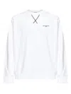 Givenchy White Couture Seam Sweatshirt With Embroidered Logo In White