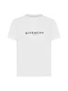 Givenchy White Crewneck T-shirt With Logo Print In Cotton Man In White