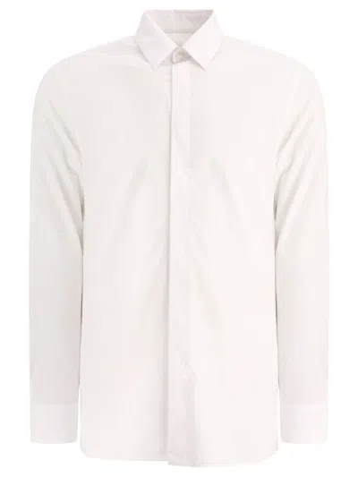 Givenchy Men's White Poplin Shirt With Classic Buttoned Collar And Embroidered 4g Emblem
