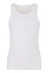 GIVENCHY MEN'S WHITE RIBBED COTTON TANK TOP