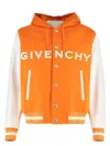 Givenchy Mixed Media Logo Wool Blend Varsity Jacket