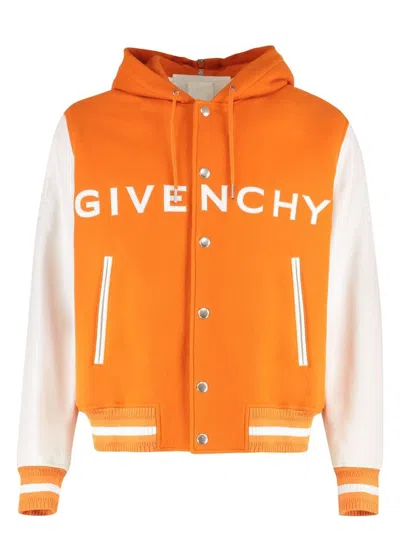 GIVENCHY MEN'S WOOL AND LEATHER BOMBER JACKET