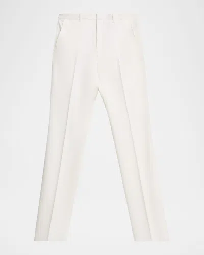 Givenchy Men's Wool And Mohair Straight-leg Tailored Trousers In White