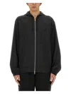 Givenchy Black Zip-up Hoodie With Logo Detail In Wool Man In Black