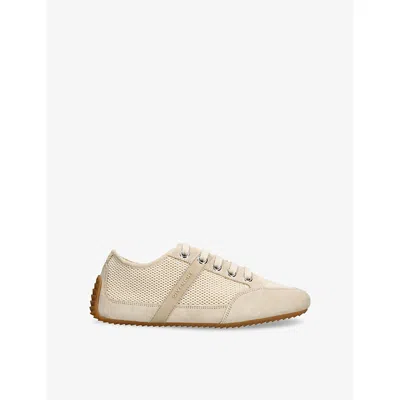 Givenchy Mens Beige Branded Mesh And Suede Low-top Trainers Eur 37 / 4 Uk In Sand
