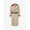 Givenchy Mens Beige Double-breasted Contrast Cotton Blend Trench Coat In Neutral