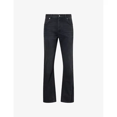Givenchy Mens Black Brand-patch Straight-leg Denim Jeans
