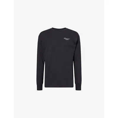 Givenchy Mens Black Brand-print Long-sleeves Cotton-jersey T-shirt