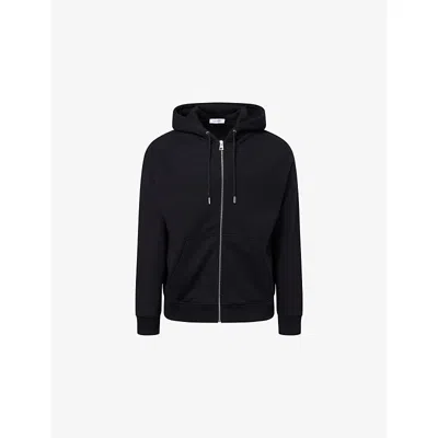 Givenchy Mens Black Brand-print Zipped Cotton-jersey Hoody Xl