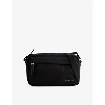 Givenchy Mens Black Essential U Woven Crossbody Bag