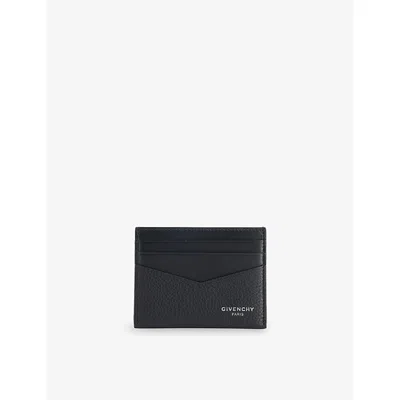 Givenchy Mens Black Foiled-branding Leather Cardholder