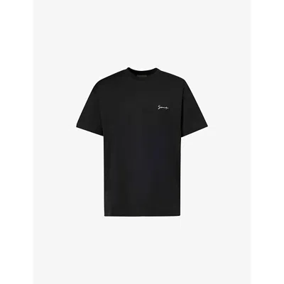Givenchy Mens Black Graphic Logo-print Cotton T-shirt