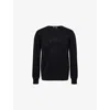 Givenchy Mens Black Logo-embroidered Crewneck Knitted Cotton Jumper Xl In Black