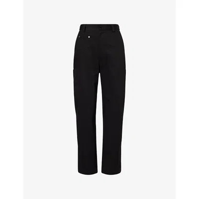 Givenchy Mens  Logo-embroidered Relaxed-fit Cotton Cargo Trousers In Black