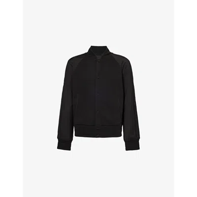 Givenchy Mens Black Monogram-jacquard Classic-fit Wool-blend Varsity Jacket