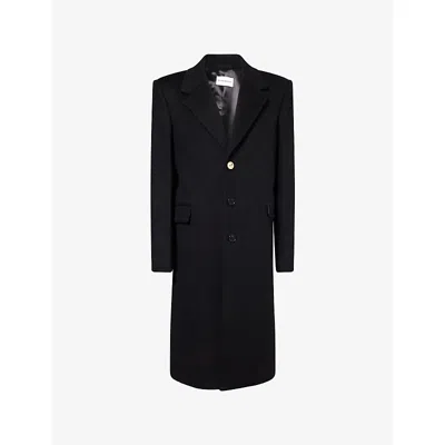 Givenchy Mens  Notch-lapels Relaxed-fit Wool And Cashmere Coat In Black
