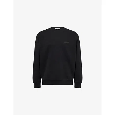 Givenchy Mens Black Regular-fit Embroidered-patch Cotton-jersey Sweatshirt