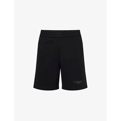 Givenchy Mens Black Relaxed-fit Logo-print Cotton-jersey Shorts Xl