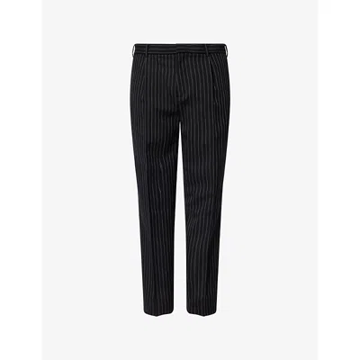 Givenchy Mens Black Striped Tapered-leg Wool Trousers