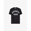 Givenchy Men Black Crewneck T-shirt With Maxi Logo Lettering On The Front In Cotton Man In Black