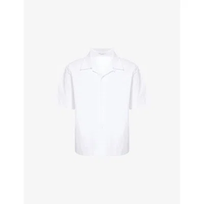Givenchy Mens White Bowling Camp-collar Cotton Shirt