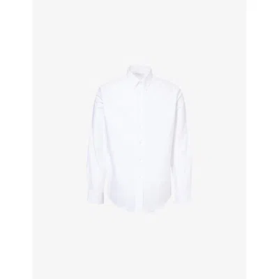 Givenchy Mens White Classic Embroidered-logo Cotton Shirt