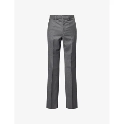 Givenchy Mens Light Grey Melange Classic-fit Tailored Wool Trousers In Gray
