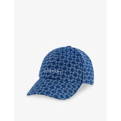 Givenchy Mens Brand-embroidered Cotton Cap Dark Blue