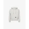 Givenchy Mens Light Grey Melange Double-collar Logo-patch Cotton-jersey Hoody In Gray