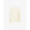 Givenchy Mens Ecru Brand-embroidery Crewneck Cotton Jumper In White