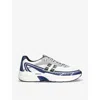 Givenchy Nfnty-52 Sneakers In Synthetic Leather And Mesh In White/navy
