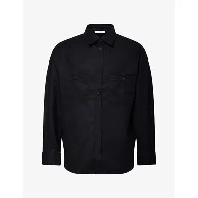 Givenchy Mens  Patch Pocket Wool Shirt In Black