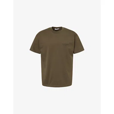 Givenchy Mens Khaki Logo-print Regular-fit Cotton T-shirt Xl In Brown