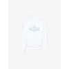 Givenchy Mens White Logo-embroidered Ribbed Cotton-blend Hoody In White