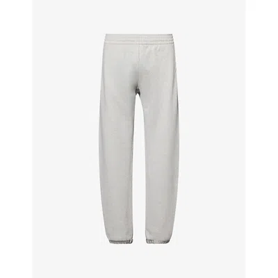 Givenchy Mens Light Grey Melange Logo-patch Elasticated-cuff Cotton-jersey Jogging Bottoms In Gray