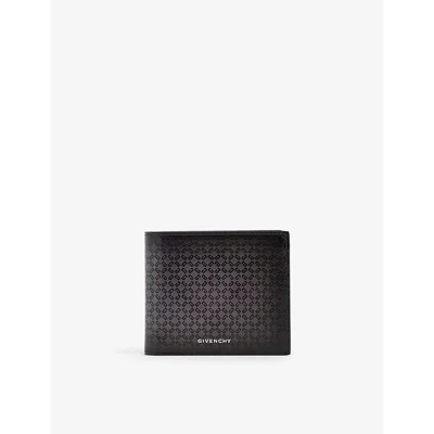 Givenchy Mens Monogram Leather Wallet Dark Grey