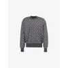 Givenchy Mens Medium Grey Monogram Logo-pattern Knitted Wool-blend Jumper In Medium Grey