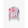 Givenchy Mens  Doodle-intarsia Crew-neck Cotton Knitted Jumper In Multicolored
