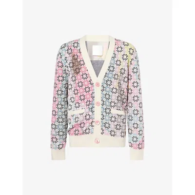 GIVENCHY MENS GIVENCHY V-NECK MONOGRAM KNITTED CARDIGAN