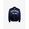 Givenchy Deep Navy Satin-finish Bomber Jacket In Blue