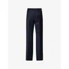 Givenchy Mens Satin-panel Flared Wool-blend Trousers Navy In Navy
