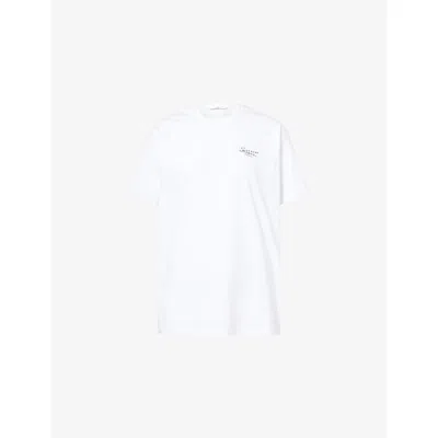 Givenchy Mens White Brand-print Crewneck Cotton-jersey T-shirt