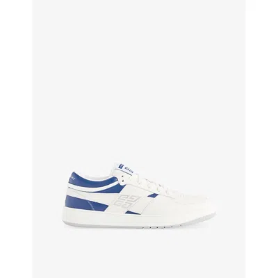 Givenchy Mens White/navy G Move Leather And Suede Trainers Eur 42 / 8 Uk