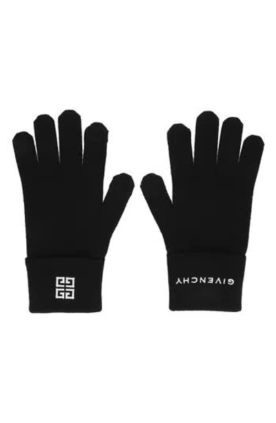 Givenchy Merino Wool Gloves In Black White