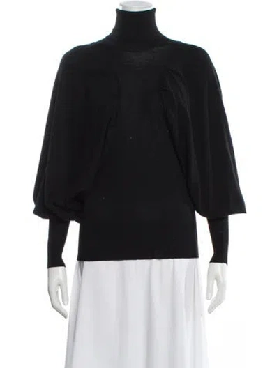 Pre-owned Givenchy Merino Wool Turtleneck Sweater In Black