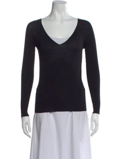Pre-owned Givenchy Merino Wool V-neck Sweater In Black