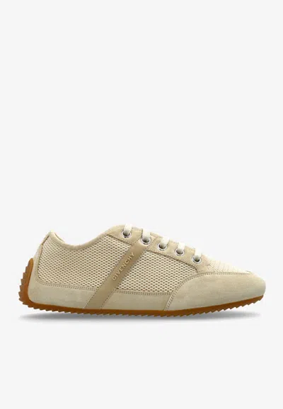 Givenchy Leather And Suede-trimmed Mesh Sneakers In Neutral