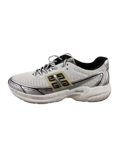 Pre-owned Givenchy Mesh Graphic Print Athletic Sneakers In Metallic/silver
